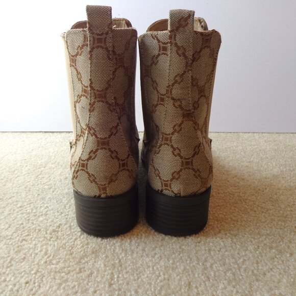 Just Fab Women's‎ Vernetta Chelsea Boot Taupe Mid Heels Calf Size 7 Excellent! - Picture 3 of 8